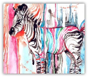 Sklenená doska na krájanie Farebná zebra 60x52 cm