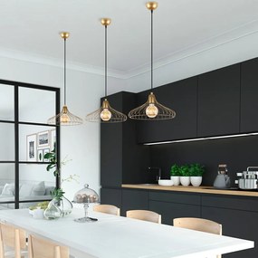 Závesné svietidlo v zlatej farbe s kovovým tienidlom ø 36 cm Depay – Opviq lights