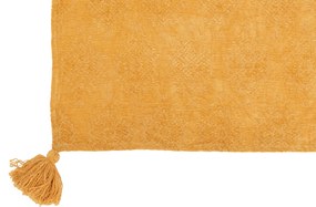 Okrový PED zdobený ornamentmi a strapcami Fayola - 146 * 190 cm