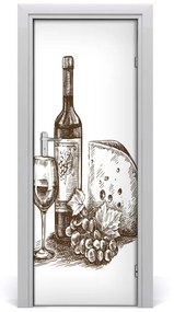 Fototapeta na dvere samolepiace víno a jednohubky 75x205 cm