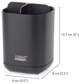 Čierny plastový téglik na zubné kefky EasyStore – Joseph Joseph