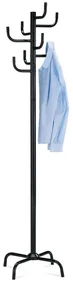 Autronic - Vešiak stojanový, kovová konštrukcia, čierny lesklý lak, výška 182 cm, nosnosť 10 kg - 80609-A BK