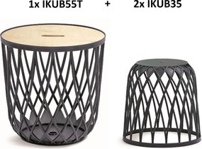 PROSPERPLAST Sada univerzálnych košov UNIQUBO 2+1, antracitová