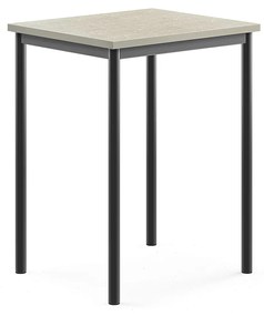 Stôl SONITUS, 700x600x900 mm, linoleum - svetlošedá, antracit