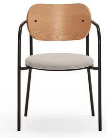 Sivá jedálenská stolička v dekore duba Eclipse - Teulat