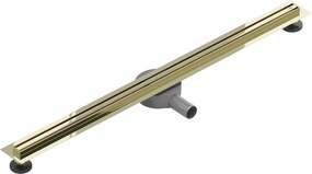 Mexen Flat nerezový sprchový žľab s rotačným 360° sifónom 90 cm, vzor SLIM, zlatá, 1541090