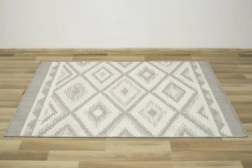 Šnúrkový koberec Berg 28364/34 Aztec Romby - sivý / krém