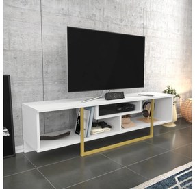 TV stolík/skrinka Aslana 150 (biela + zlatá) . Vlastná spoľahlivá doprava až k Vám domov. 1101388