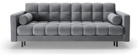 Svetlosivá zamatová rozkladacia/s úložným priestorom pohovka 222 cm Bali – Cosmopolitan Design