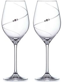 Diamante poháre na biele víno Silhouette City s kryštálmi Swarovski 360ml 2KS