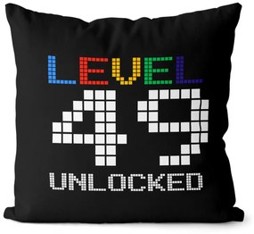Vankúš Level unlocked (vek: 49, Velikost: 40 x 40 cm)