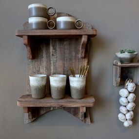 Hnedá antik drevená polička Grimaud Unit - 41*15*67 cm
