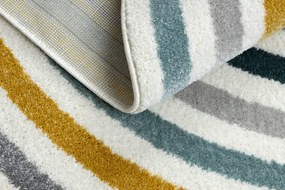 Koberec FUSION Shape 5711 biely / tmavozelený ovál