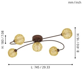 Eglo 97727 - LED Prisadený luster CARIS 1 5xLED/3W/230V