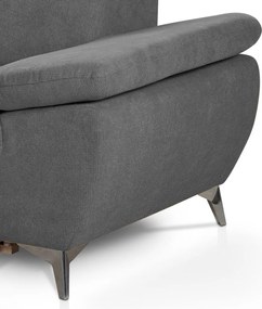 Rohová sedacia súprava Gisele, stredne šedá látka, ľavý roh