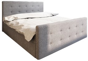 Manželská posteľ Boxspring 140 cm Milagros 1 (sivá) (s matracom a úložným priestorom). Akcia -20%. Vlastná spoľahlivá doprava až k Vám domov. 1046737