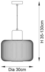 Endon 68986 - Závesný luster na lanku NICOLA 1xE27/40W/230V medený