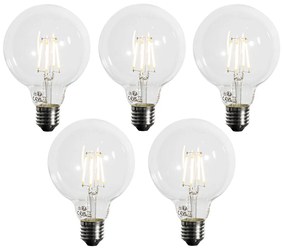 Sada 5 ks E27 3-stupňová stmievateľná LED žiarovka G95 4W 450lm 3000K