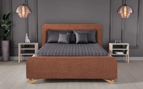 Posteľ Flamingo 180x200 cm, tehlová štruktúrovaná tkanina