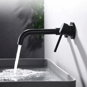 Rea Lungo Long, podomietková umývadlová/vaňová batéria + BOX, čierna matná, REA-B0371