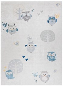 Dywany Łuszczów, Detský kusový koberec Bambino 1161 Owls grey, 80x150, šedá, detská izba