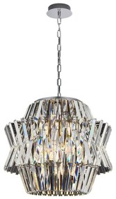 Krištáľový luster na reťazi CROWN 12xE14/40W/230V chróm