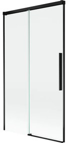 Mexen Rox, 2-krídlová posuvná vaňová zástena 100 x 150 cm, 8mm číre sklo, čierny matný profil, 8C9-100-001-70-00