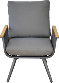 CH 4-dielny hliníkový záhradný nábytok so sivým stolom- sivá