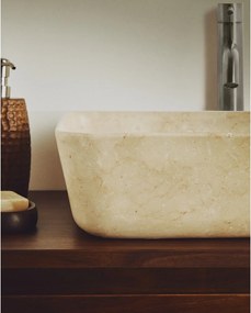 Béžové kamenné umývadlo 40x40 cm Darnen – Kave Home