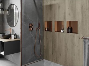 Mexen X-Wall-NR, polica na zapustenie bez príruby 30 x 30 cm, medená matná - 19C1303010