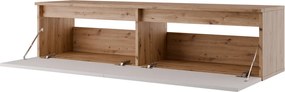 Závesná TV skrinka Asko Living, 135 cm, dub artisan/biela