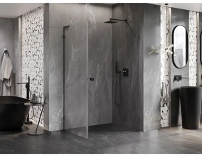 Mexen Lunar-B L, 1-krídlový sprchový kút, pravý, 85 x 80 cm, 8mm číre sklo, grafitový profil, 832L-085-080-95-00-P