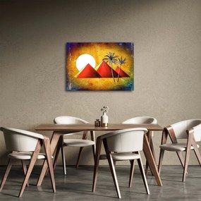 Obraz maľovaných egyptských pyramíd (70x50 cm)