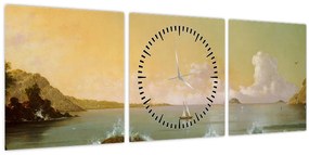 Obraz - Martin Johnson Heade, Rio de Janeiro Bay, reprodukcia (s hodinami) (90x30 cm)