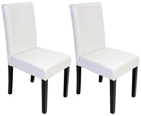 Jedálenská stolička Litta (SET 2 ks), tmavé nohy - Biela