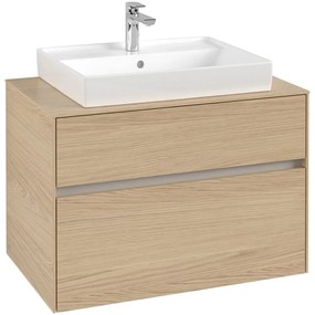 VILLEROY &amp; BOCH Collaro závesná skrinka pod umývadlo na dosku (umývadlo v strede), 2 zásuvky, 800 x 500 x 548 mm, Nordic Oak, C08000VJ