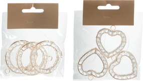 2 vrecúška malých závesných ozdôb kruh a srdce - 5 * 0,5 * 5 cm
