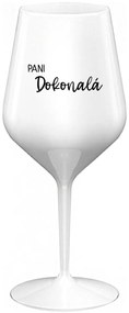 PANI DOKONALÁ - biely nerozbitný pohár na víno 470 ml