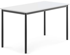 Stôl SONITUS, 1400x700x760 mm, HPL - biela, antracit