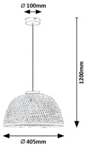 Rabalux 72025 - Luster na lanku RATTAN 1xE27/25W/230V ratan