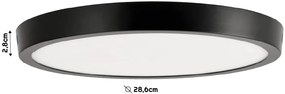 BERGE Prisadený okrúhly čierny LED panel 24W EMC - neutrálna biela