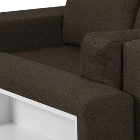 Rozkládací rohová sedací souprava MODO3 + 2 Taburety Hnědá