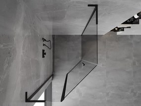 Mexen Mist L, päťuholníkový sprchový kút s krídlovými dverami, 90 x 100 cm, 8mm číre sklo, čierny profil, 8A8L-090-100-70-00