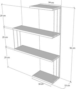 Poschodová polica v dekore borovice v bielej a prírodnej farbe 64 cm Cambel – Kalune Design