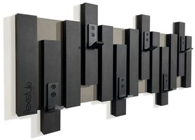 Čierny nástenný vešiak na oblečenie Šírka: 60 cm | Výška: 30 cm