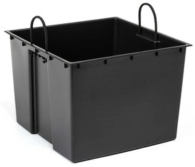 PLASTOVÝ KVETINÁČ PORTO SADA 3KS 67,7X35 CM+46,5X25 CM+57X30 CM IMITÁCIA BETÓNU SIVÁ