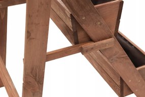 Drevený stojan na kvety — 3-poschodový kvetináč z prírodného dreva