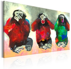 Artgeist Obraz - Three Wise Monkeys Veľkosť: 30x20, Verzia: Na talianskom plátne