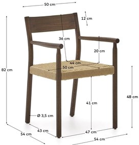 Hnedá/v prírodnej farbe jedálenské stoličky z dubového dreva Yalia – Kave Home