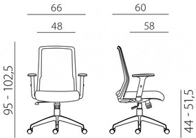 Kancelárska ergonomická stolička NOVELLO WHITE — sieť / látka, biela / zelená